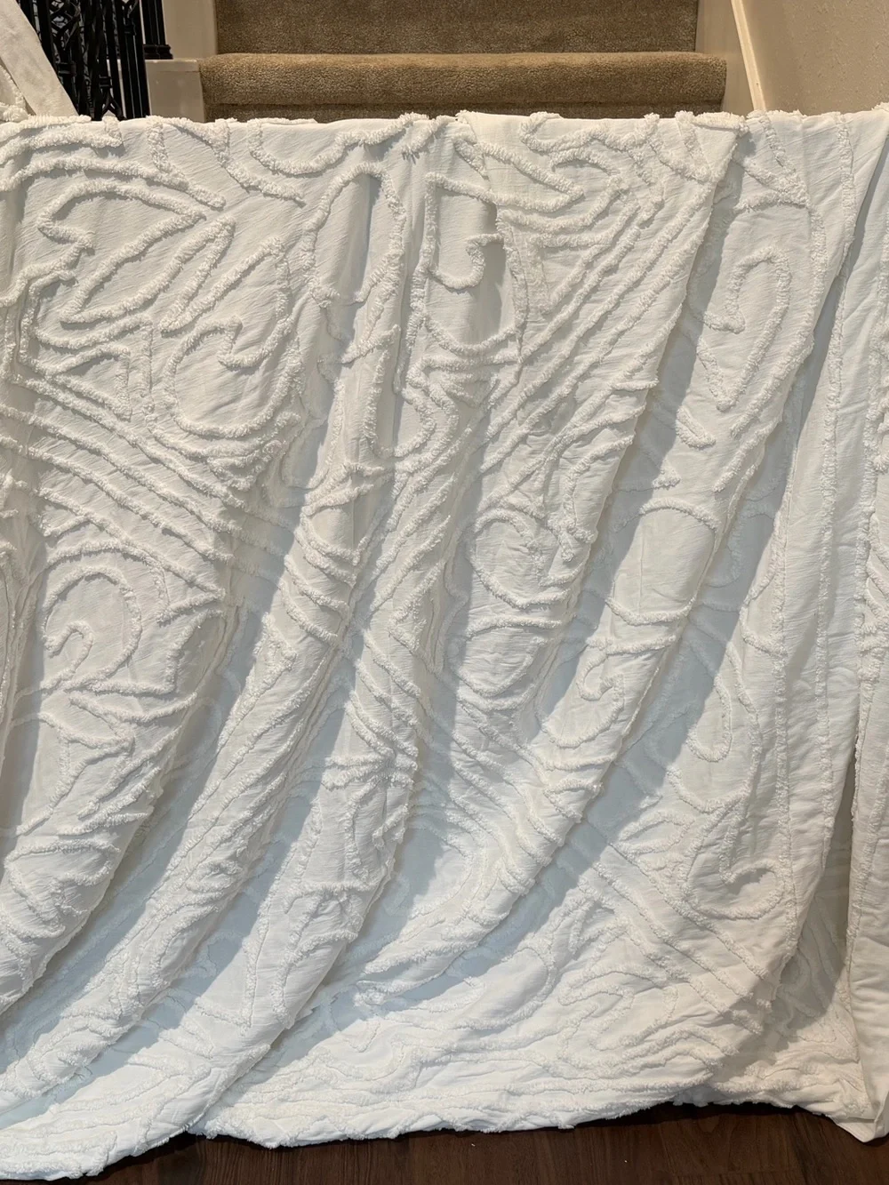 Isabelle Candlewick Cotton Duvet Cover (sham not included) in White
